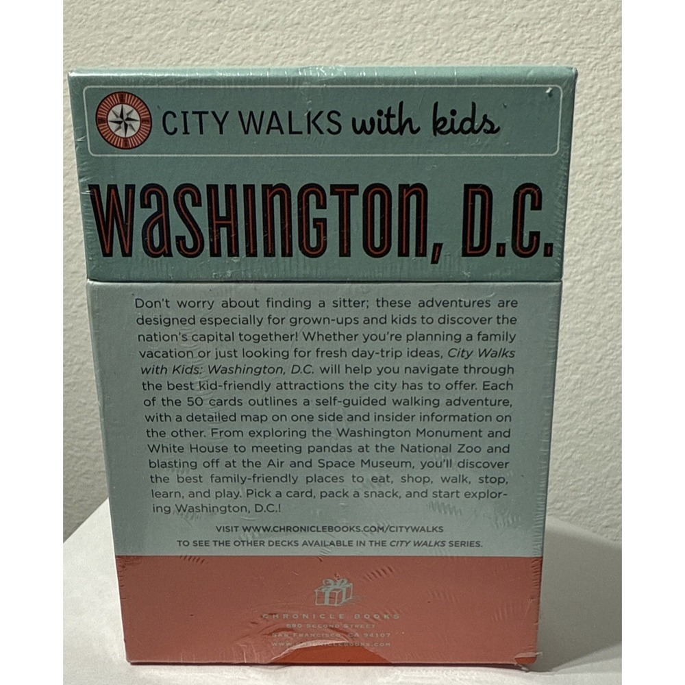 City Walks with Kids: Washington DC 50 Adventures on Foot 50 Flash Cards + Map - Picture 3 of 5